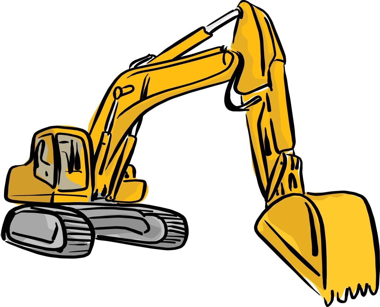 Yellow Front Hoe Loader excavator vector