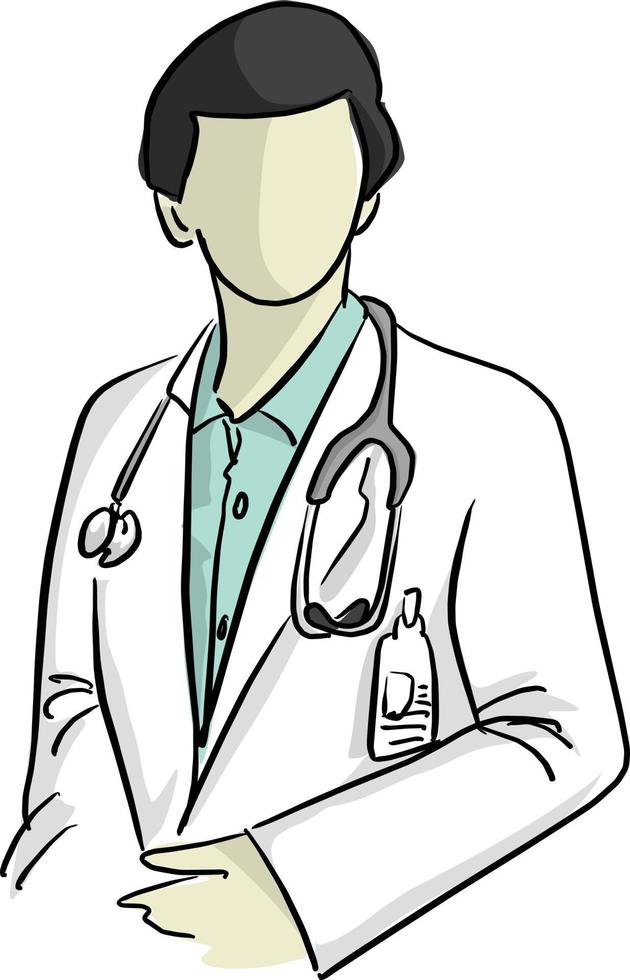 Portrait of young male medical worker vector illustration