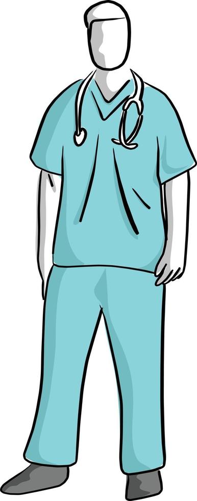 surgeon standing vector illustration