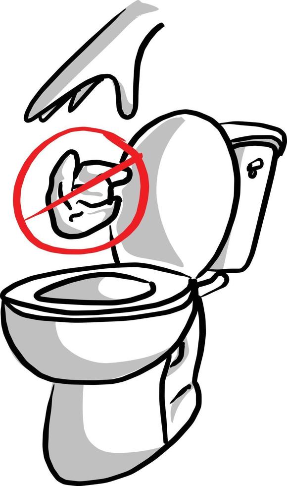 Please do not litter in toilet vector illustration