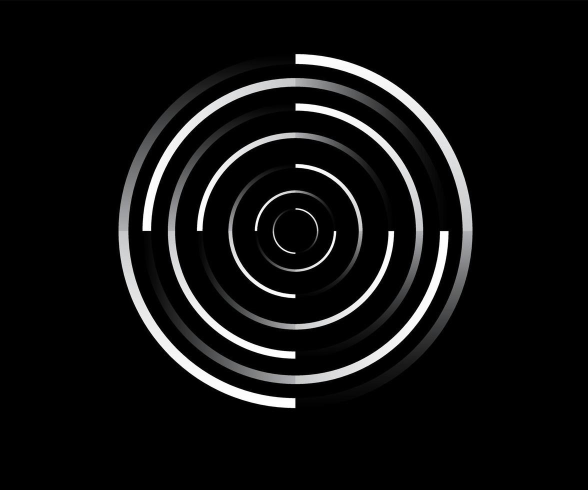 líneas abstractas en forma de círculo. forma geométrica, espiral rayada vector