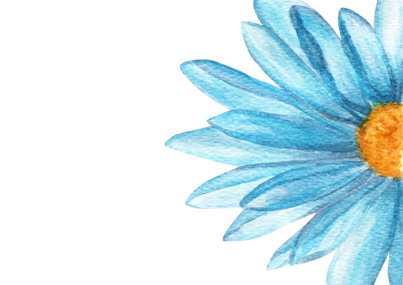 Blue flower. Watercolor floral illustration. vector