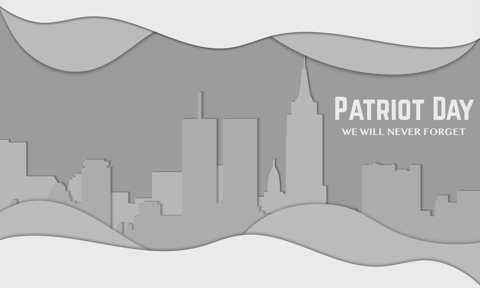 9 11 día del patriota papel de paisaje de nueva york vector