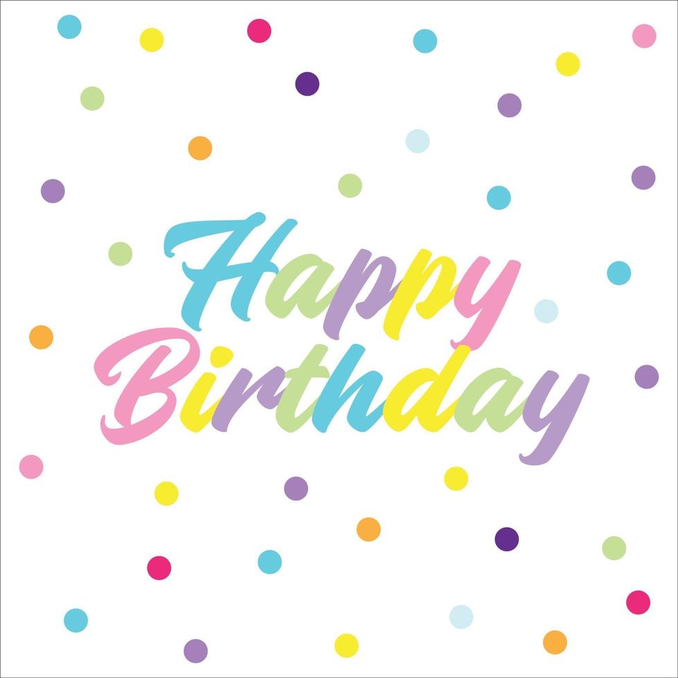 happy birthday text with beautiful soft color vector