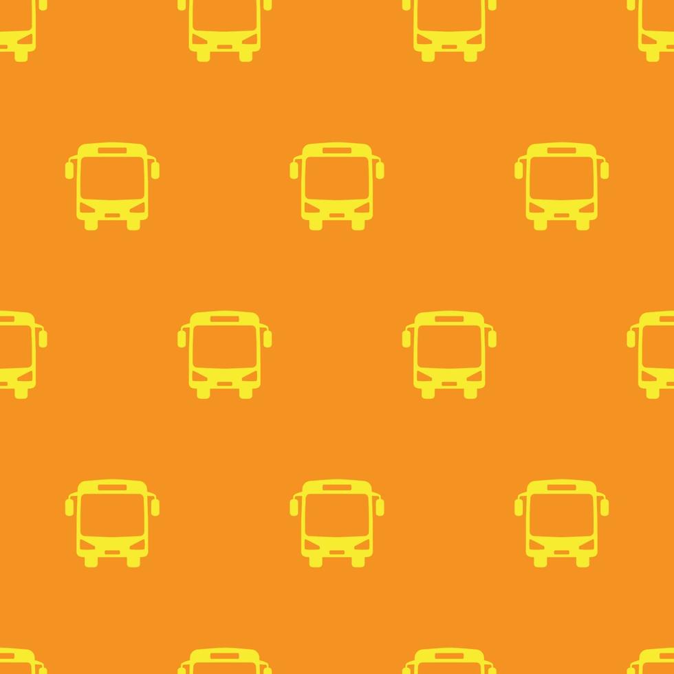 seamless pattern two color bus icon with orange background vector