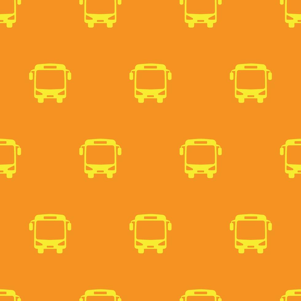 Icono de bus de dos colores de patrones sin fisuras con fondo naranja vector