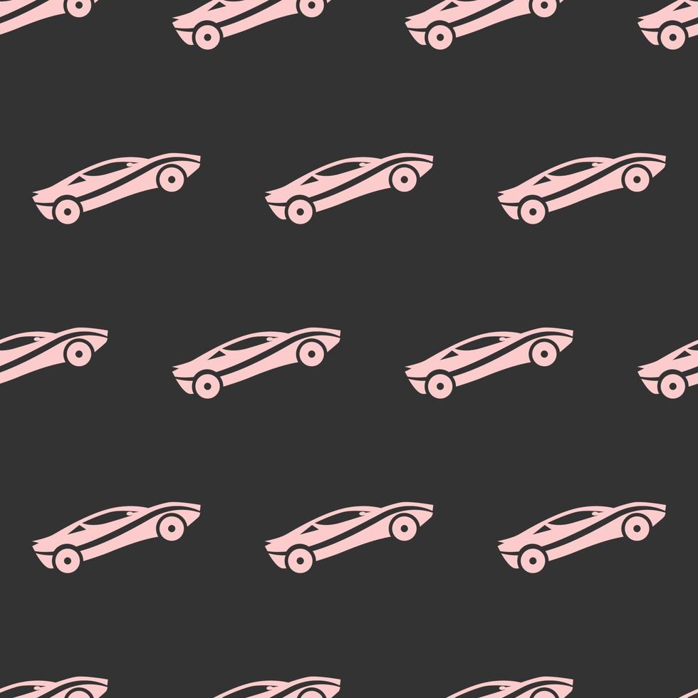 seamless pattern two color super car icon with dark brown background vector