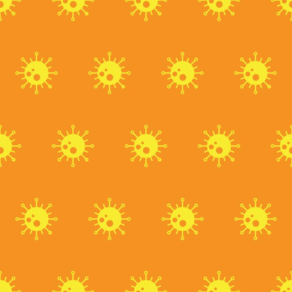seamless pattern two color flu bacteria icon with orange background vector