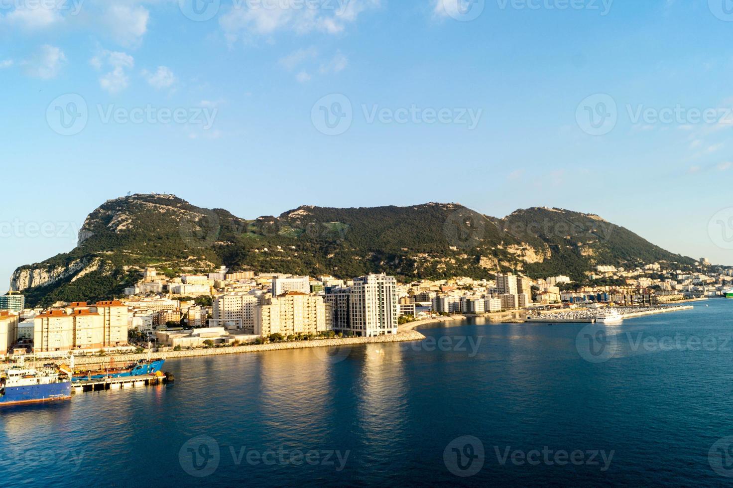 Gibraltar the apes rock in the mediterranean sea photo