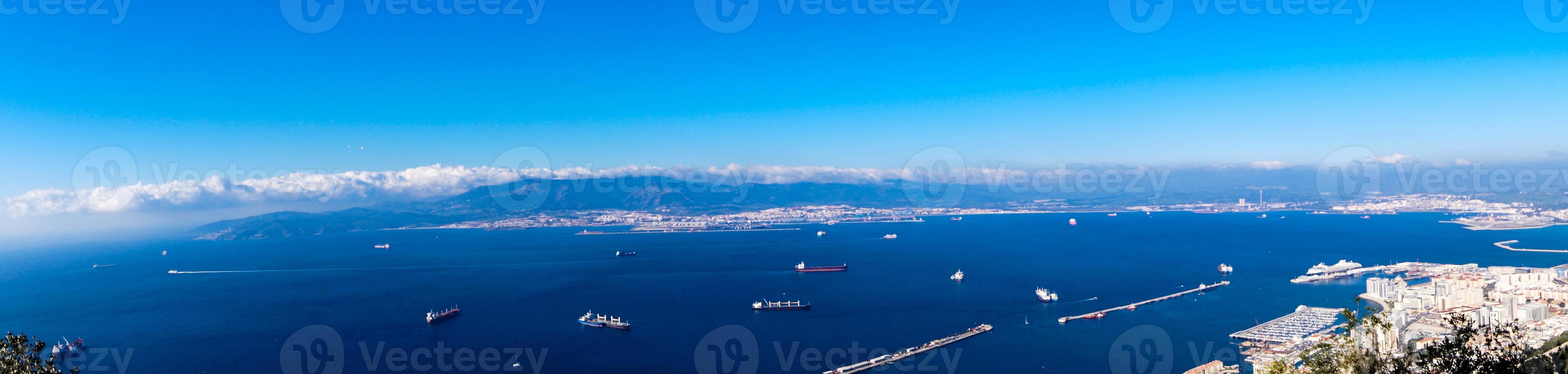 Gibraltar the apes rock in the mediterranean sea photo