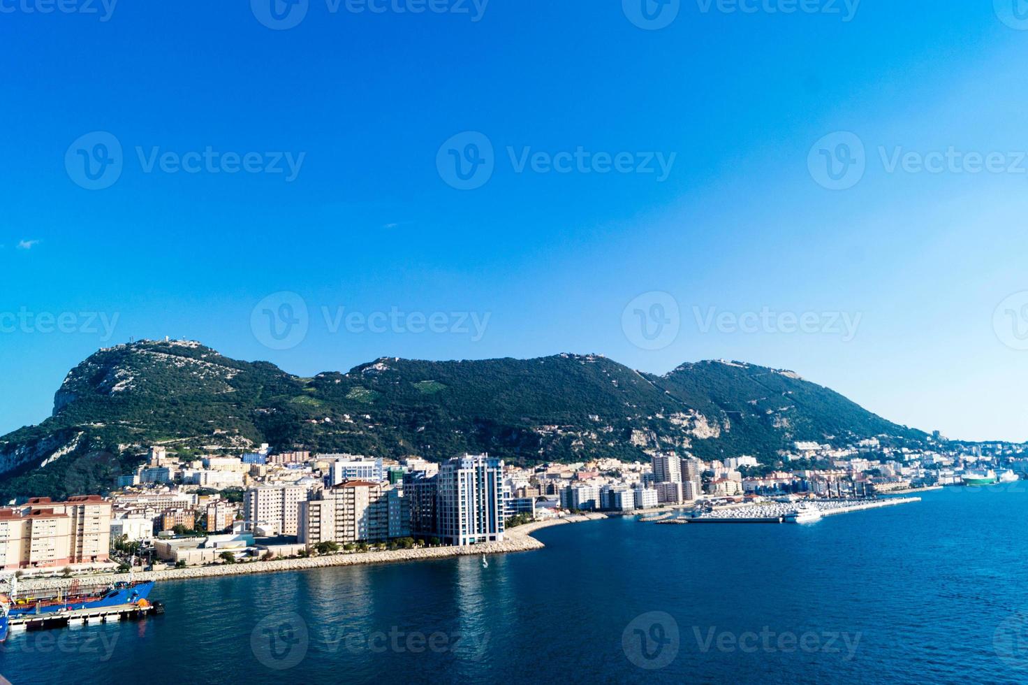 Gibraltar the apes rock in the mediterranean sea photo