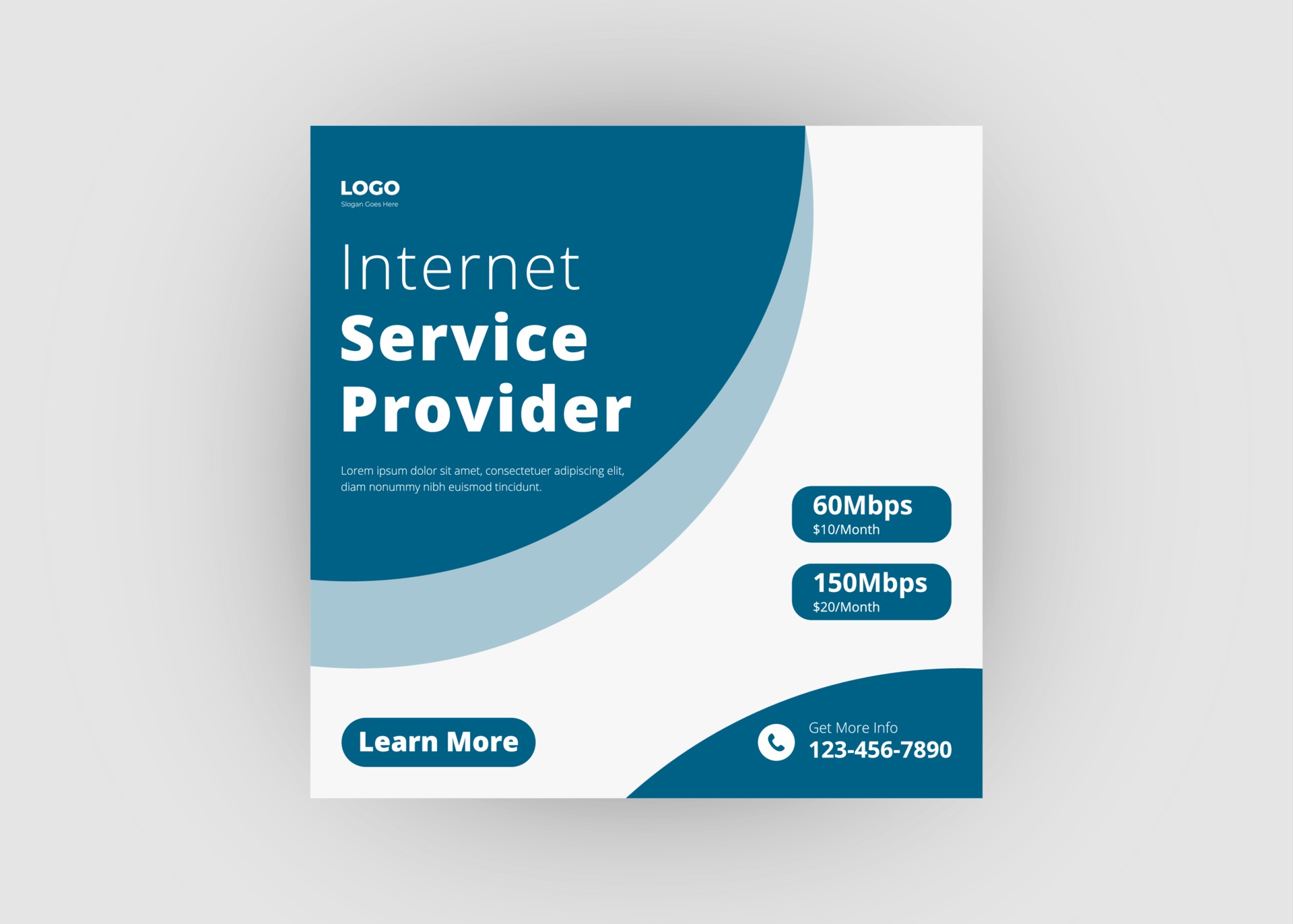 service provider social media post template 3102992 Vector Art