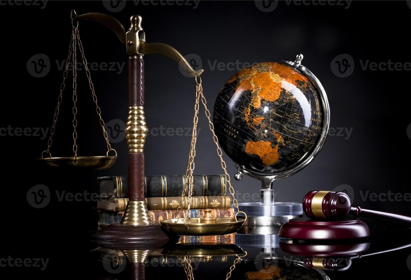 Law office concept, counselor or lawyer office items photo