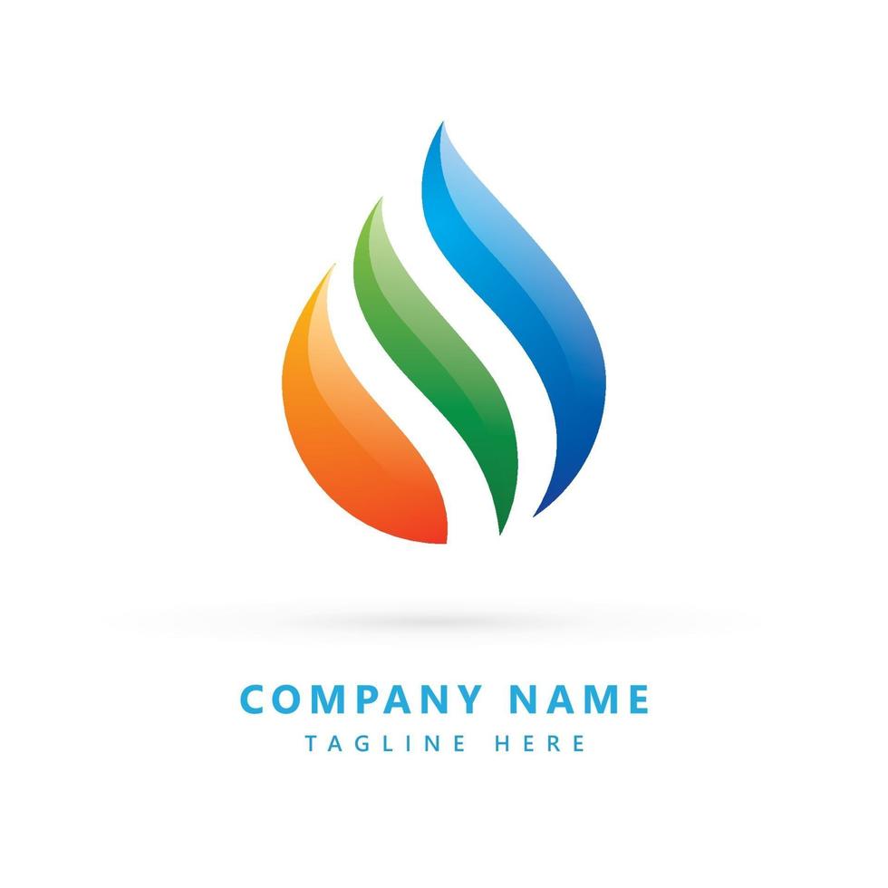 logotipo abstracto hecho con forma de gota de agua colorida vector