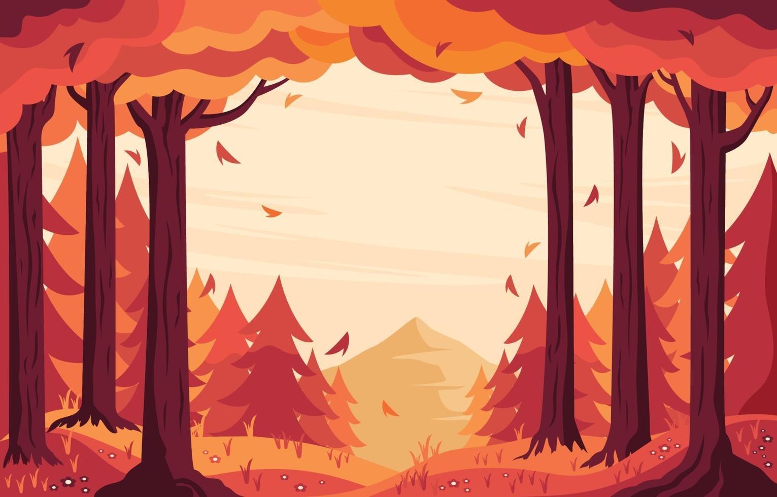 paisaje forestal en temporada de otoño vector