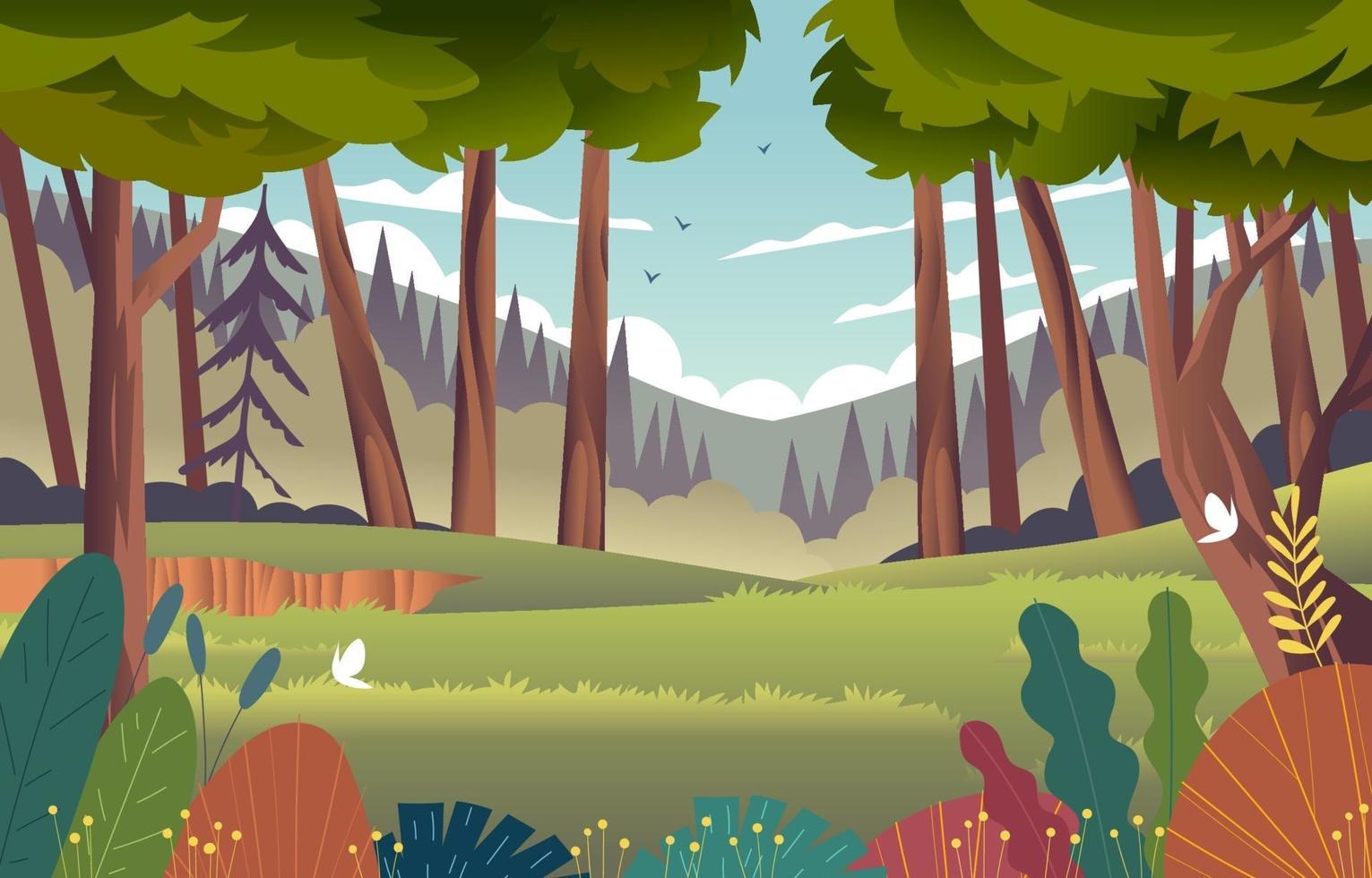 Deep Forest Scenery vector