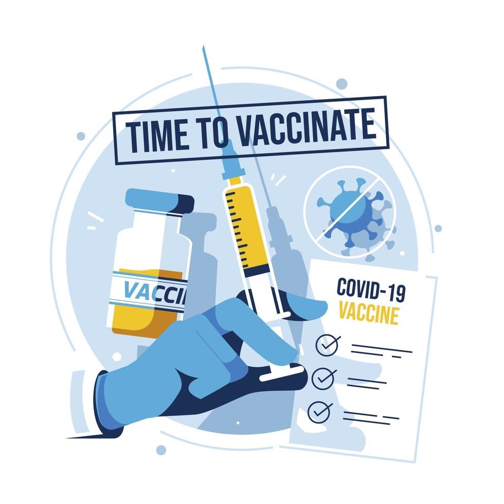 salud con la vacuna covid19 vector