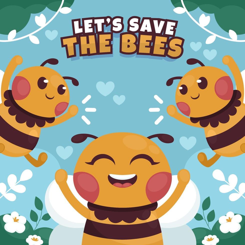 campaña de protección de las abejas melíferas vector