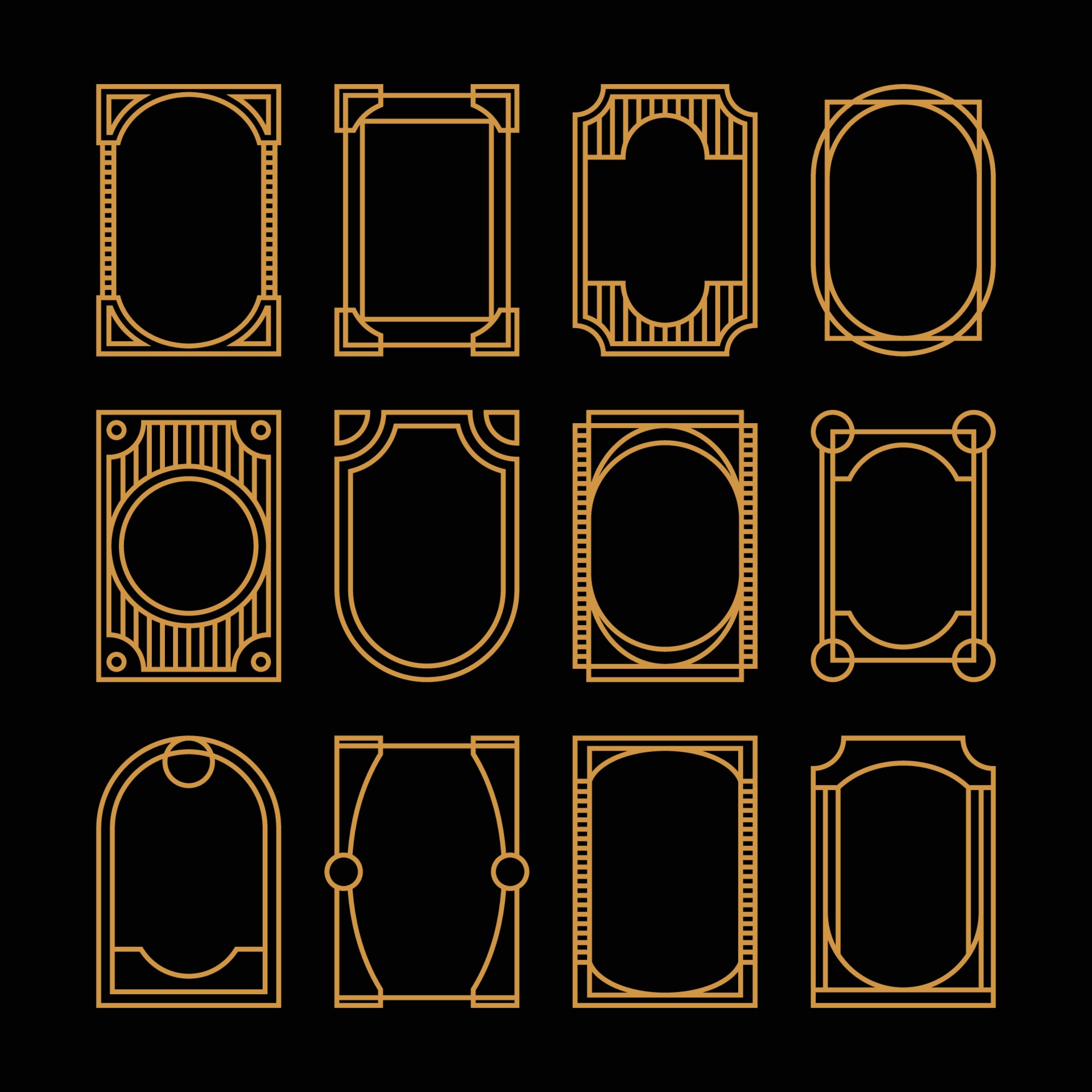 Frame design simple outline set 3104307 Vector Art at Vecteezy