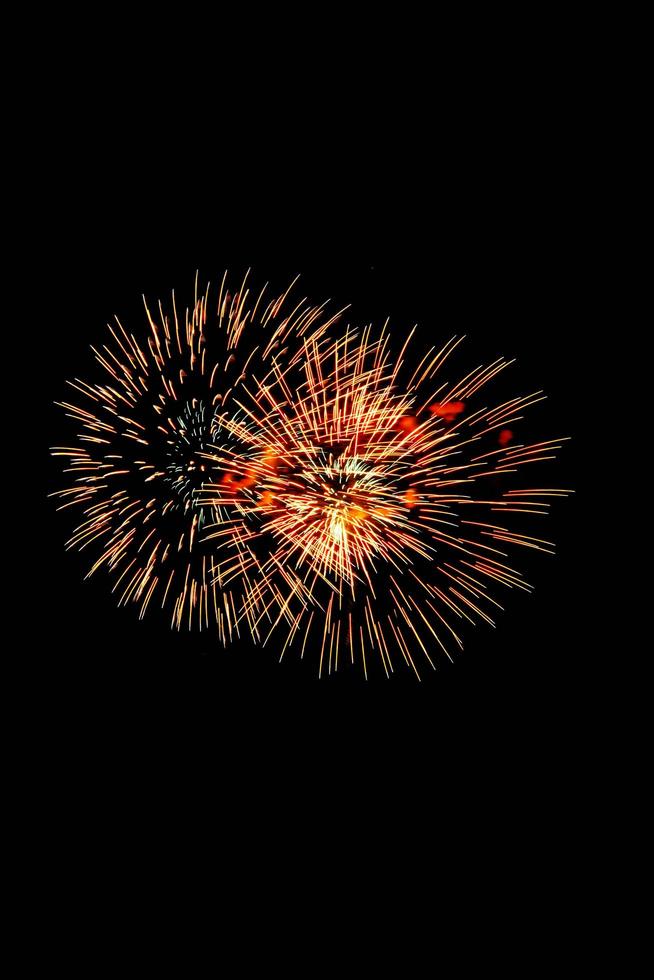 Beautiful fireworks on black background. photo