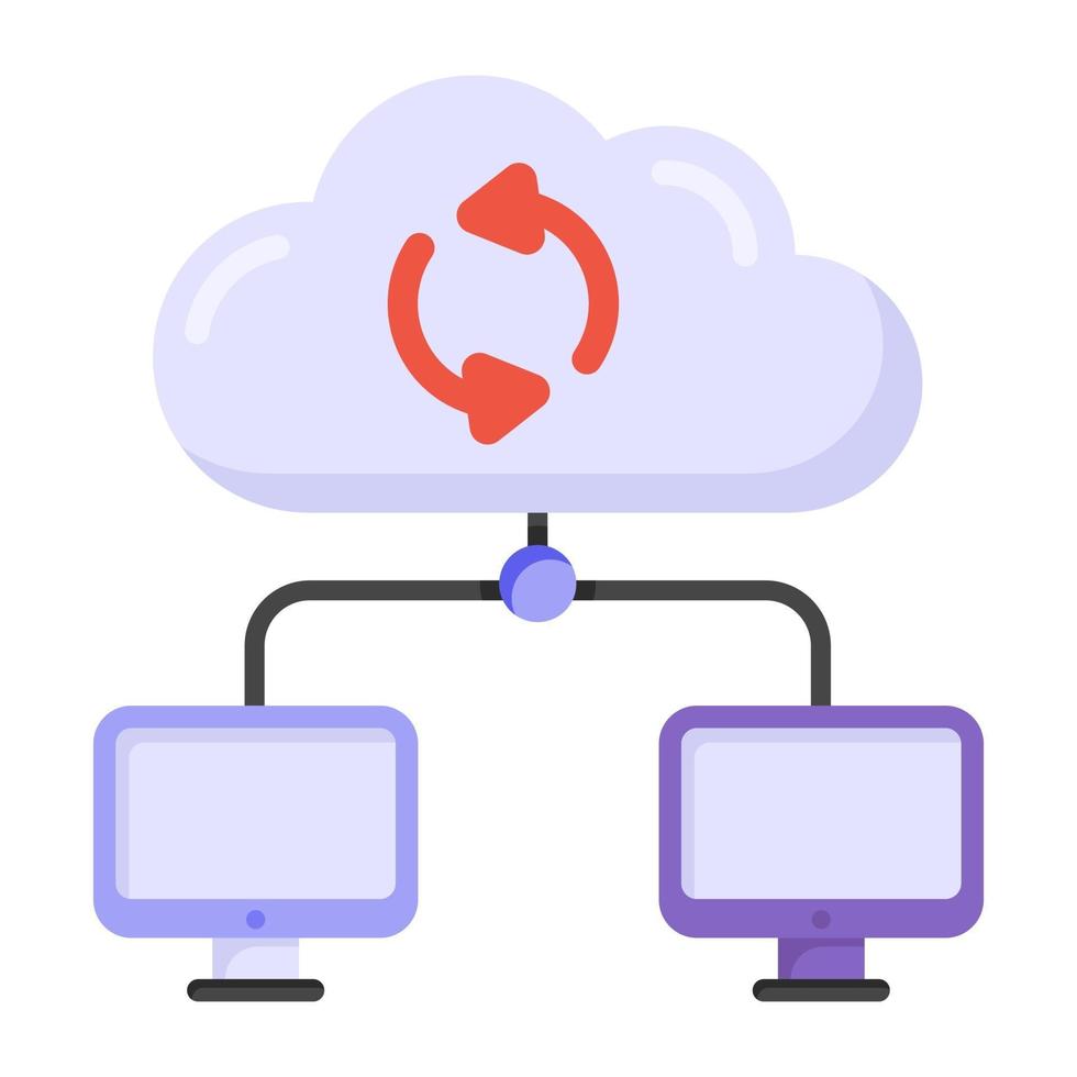 Cloud  Devices Syncing vector