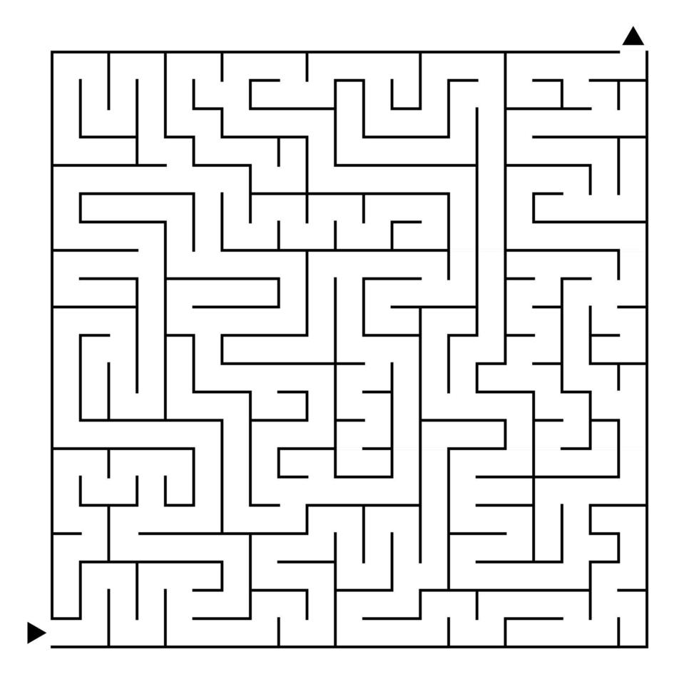 Abstract complex square isolated labyrinth. vector