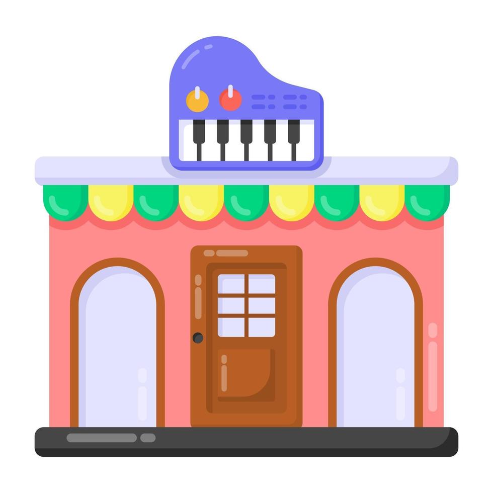 tienda de piano y música vector