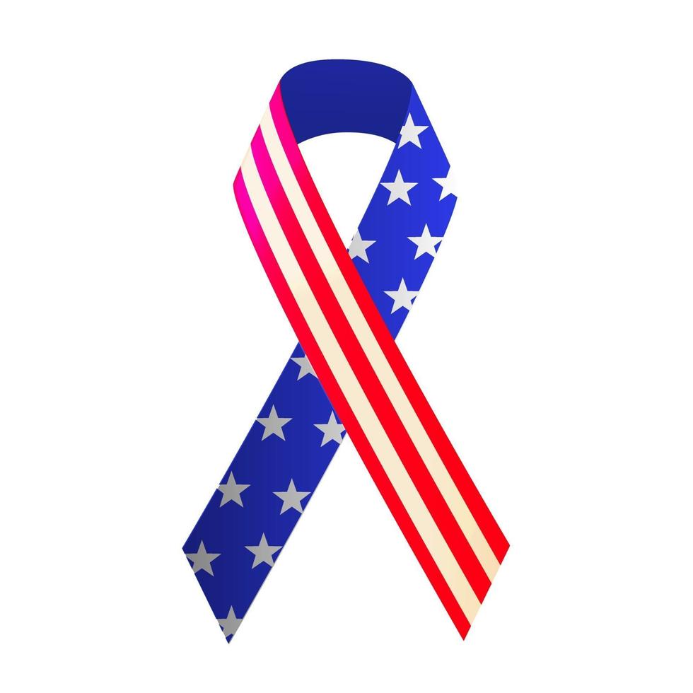 Red, white, and blue ribbon for 4th of July or Memorial Day vector