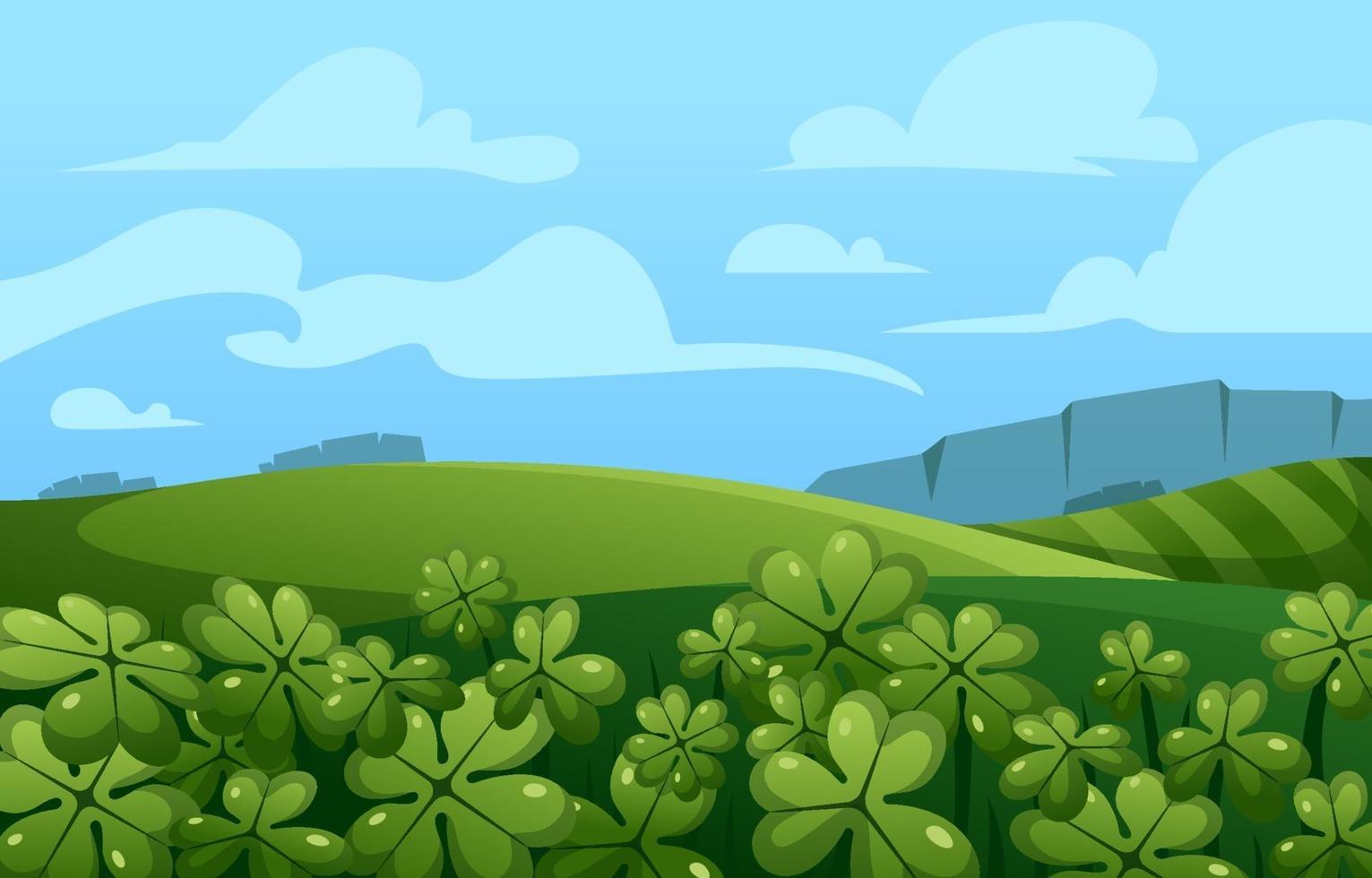 Green Clover Scenery Concept vector