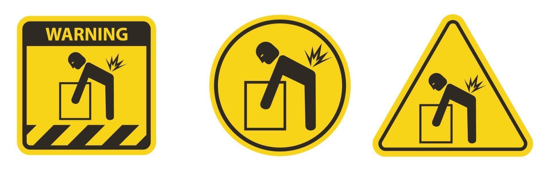 Lifting Hazard Symbol Sign Isolate On White Background vector