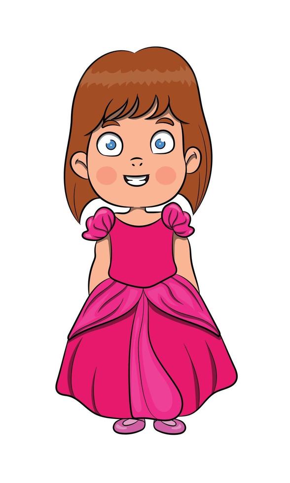 personaje de dibujos animados de la pequeña princesa vector