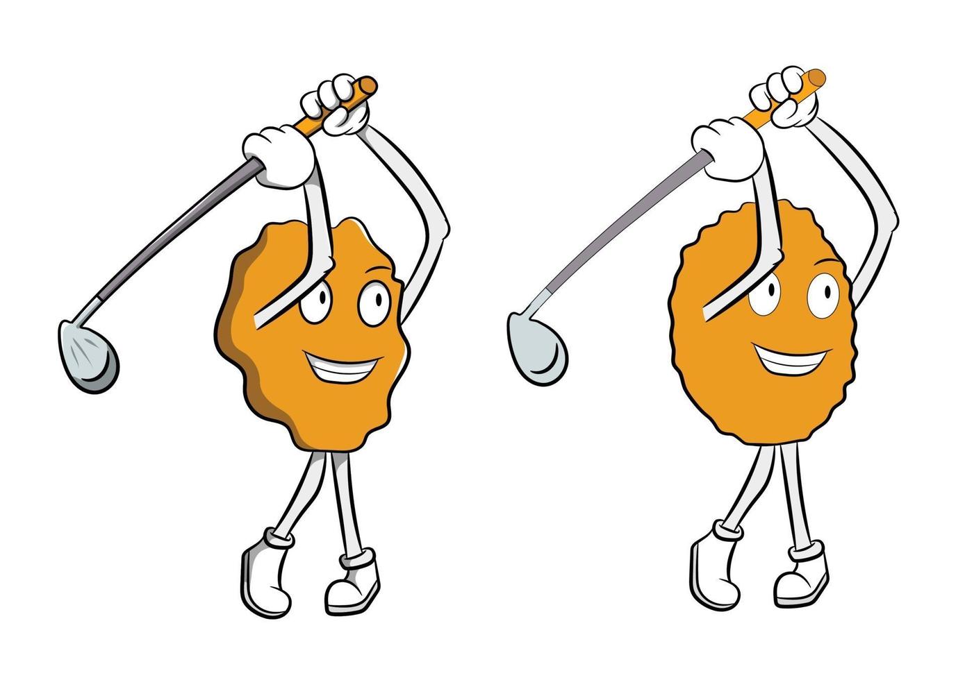 Cartoon Corn Flake Playing Golf vector