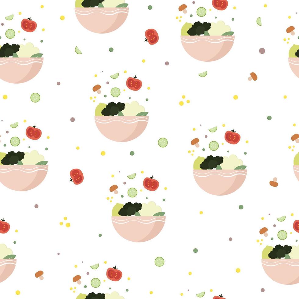 Seamless pattern with healthy food vector