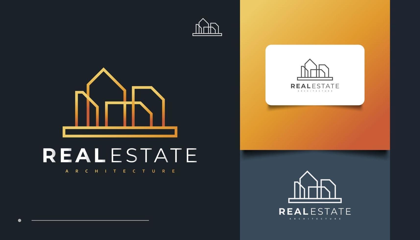 Diseño minimalista de logotipos inmobiliarios con estilo de línea. vector