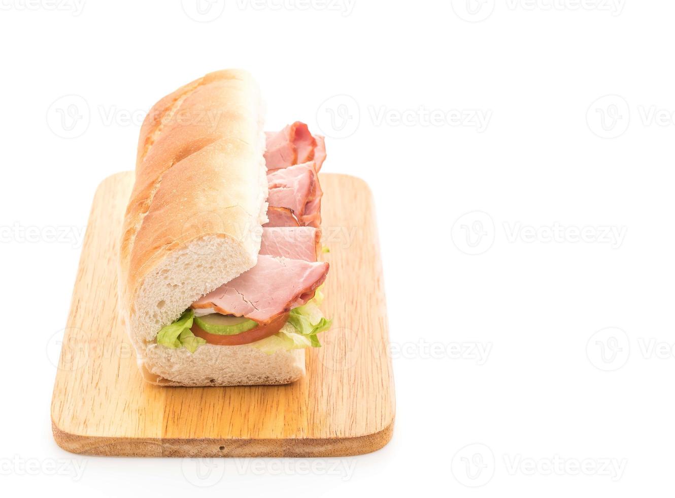 Ham and salad submarine sandwich photo