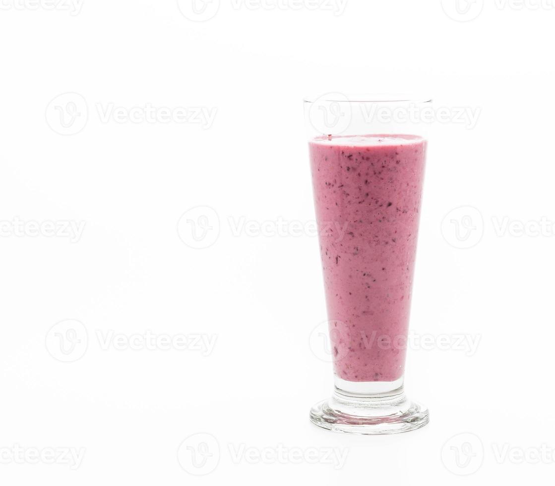 Mixed berries with yogurt smoothies on white background photo