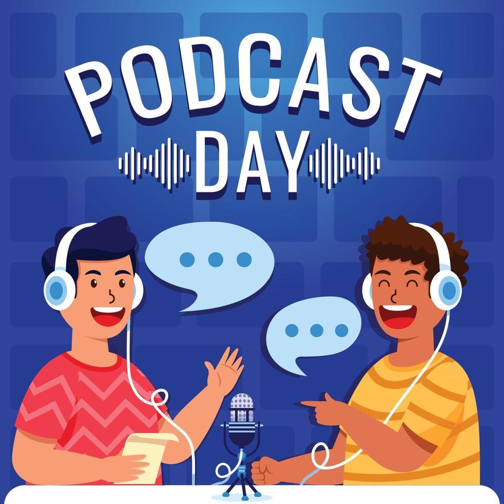 Interview Session for Podcast vector