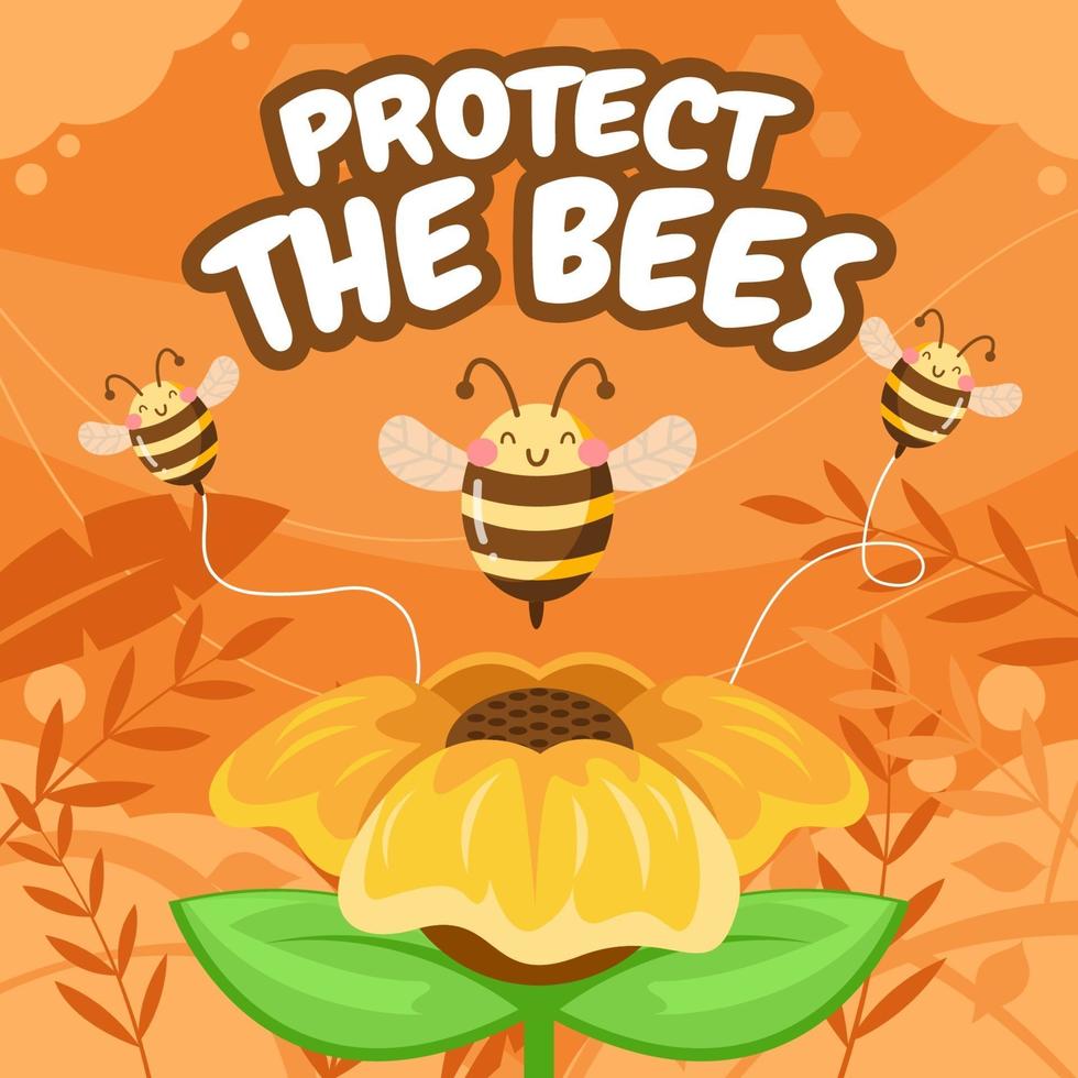 proteger el concepto de las abejas vector