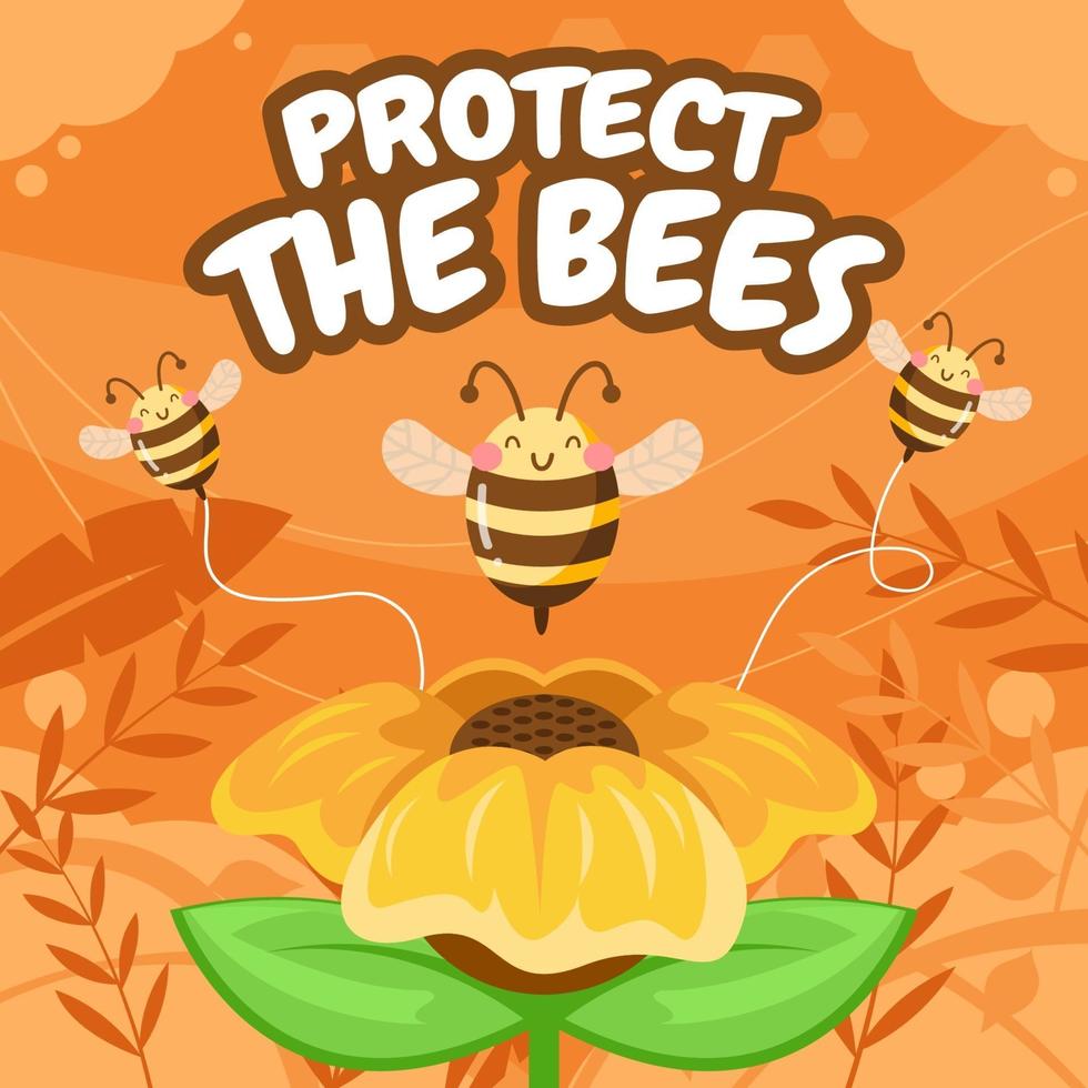 Protect the Bees Concept vector
