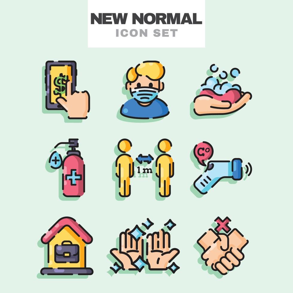 New Normal Icon Set vector