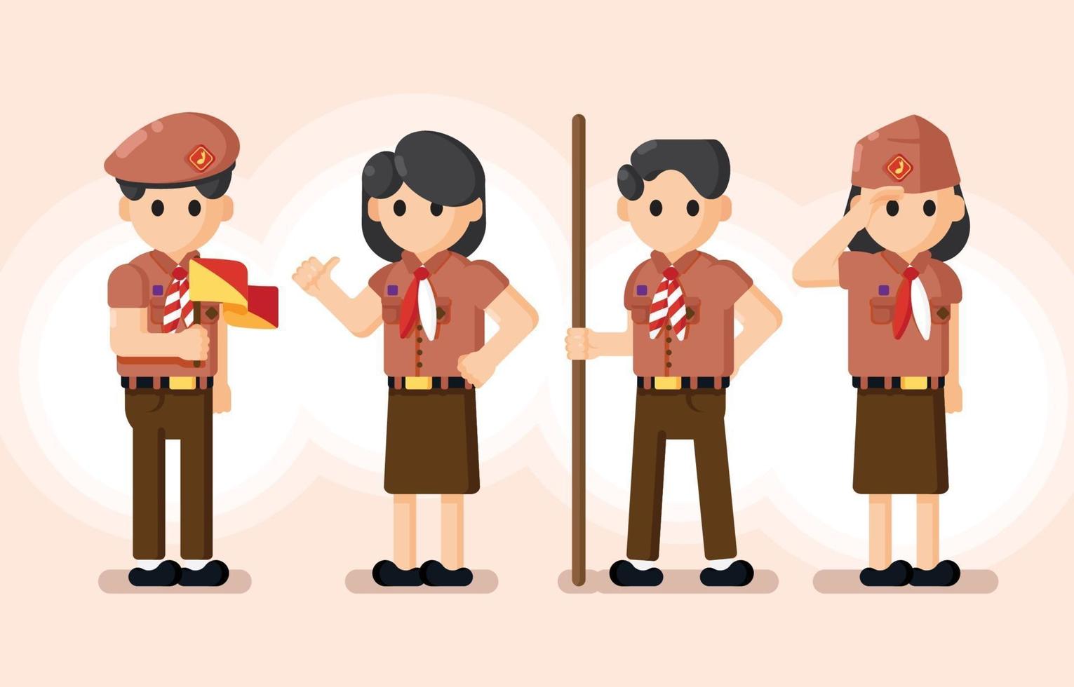 Indonesia Pramuka Character vector