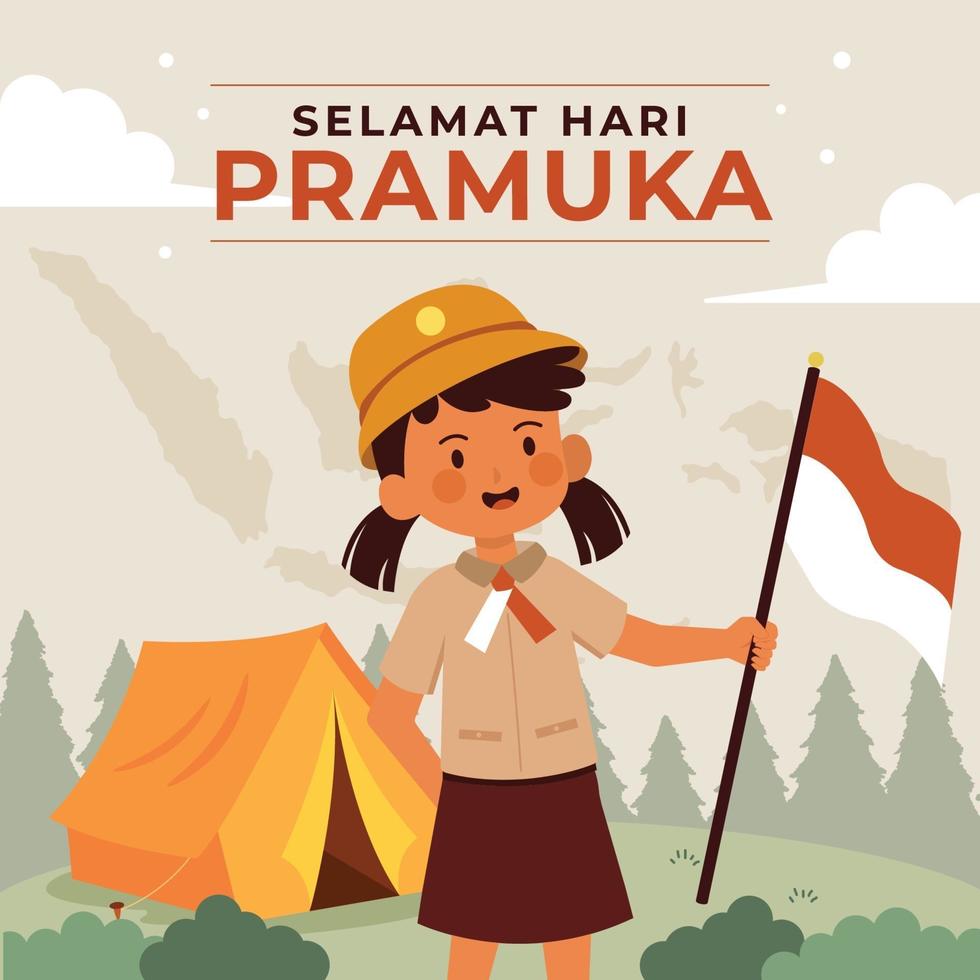 Camping on Pramuka Day vector