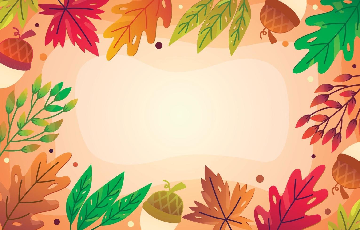 Gradient autumn floral background vector