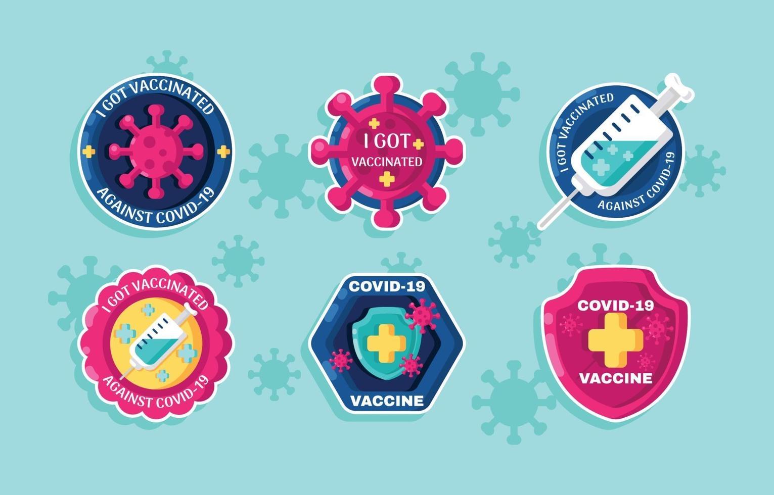 COVID-19 Vaccinated Sticker vector