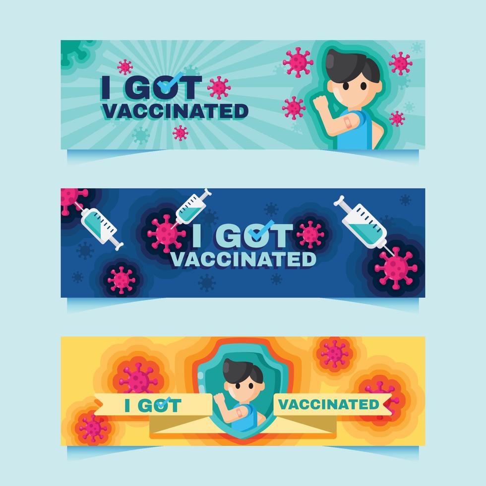 Got Vaccinated Banner vector