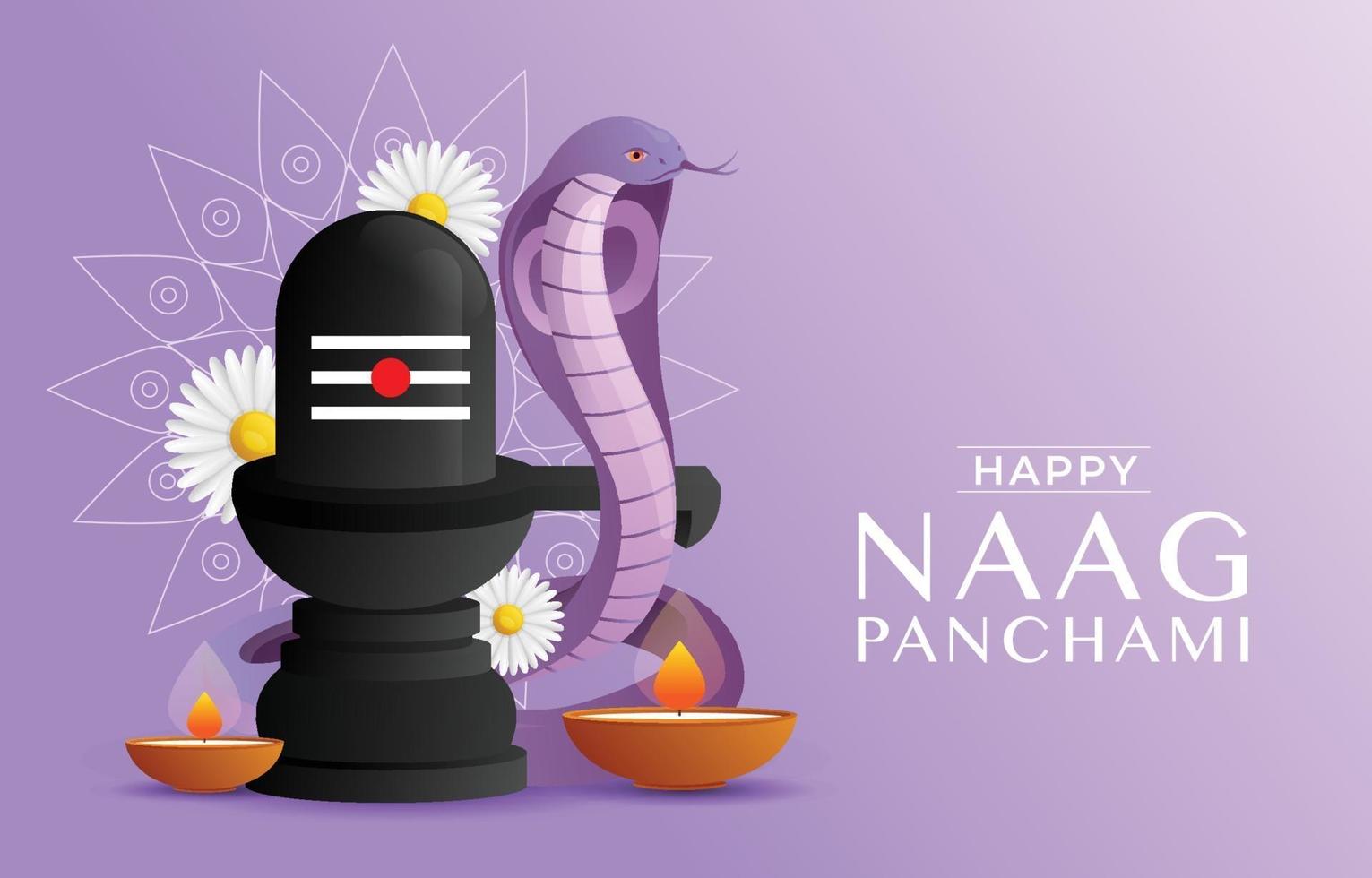 Naag Panchami Festival with Snake vector