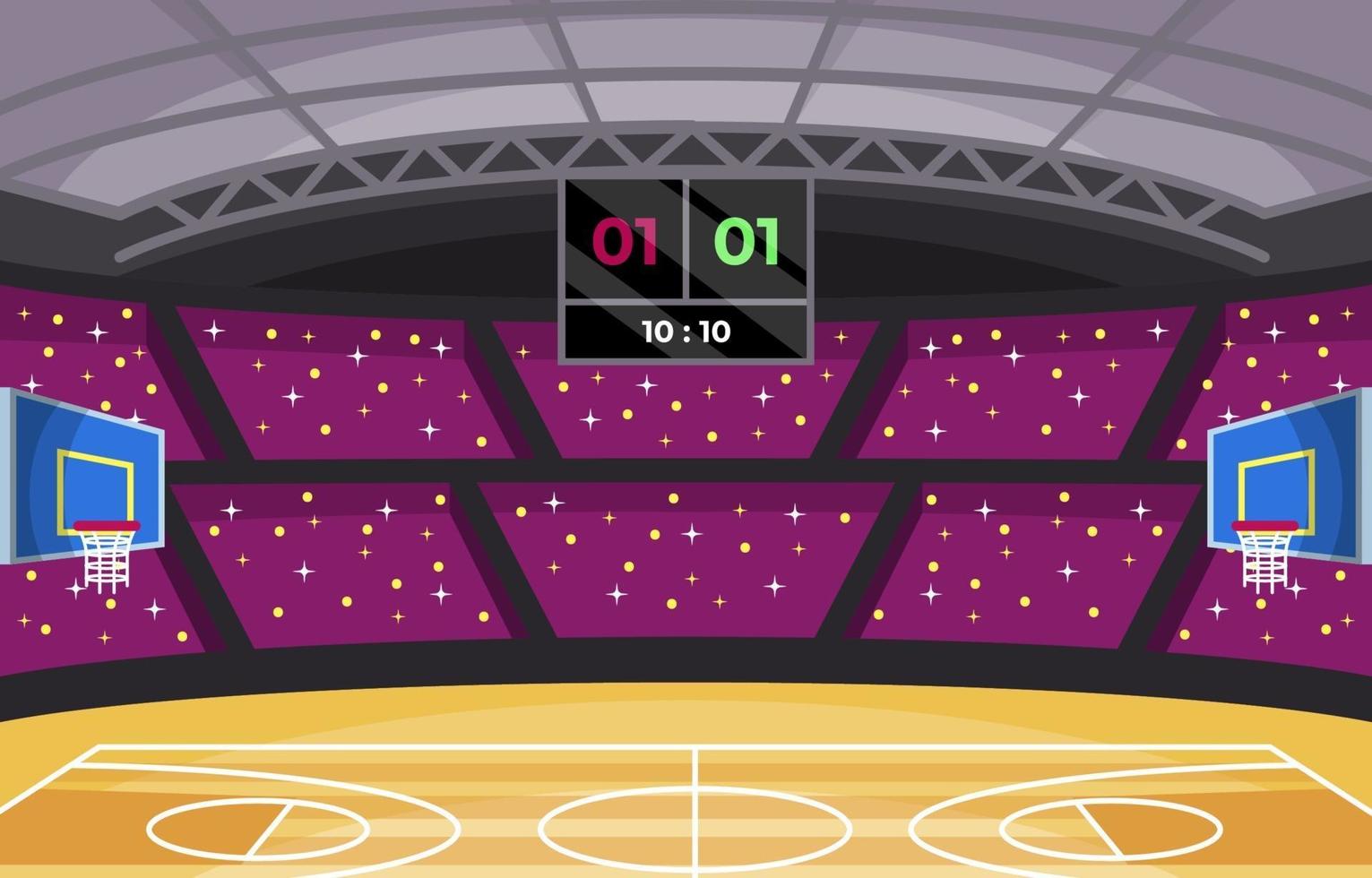 cancha de baloncesto cubierta vector