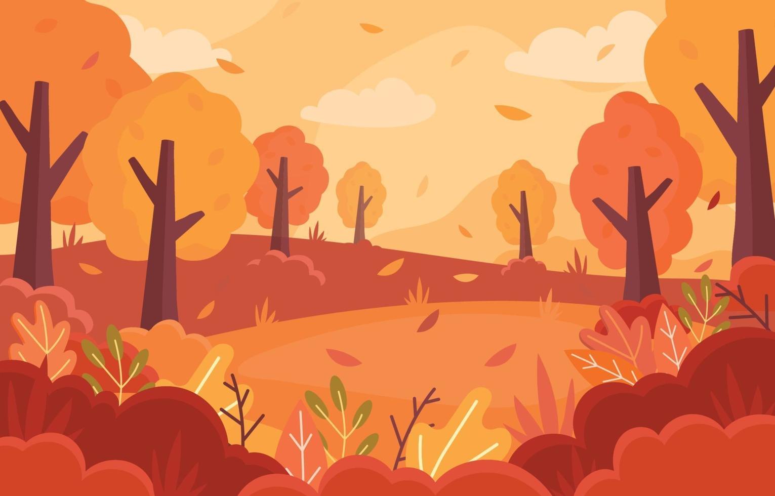 fondo de paisaje de otoño vector