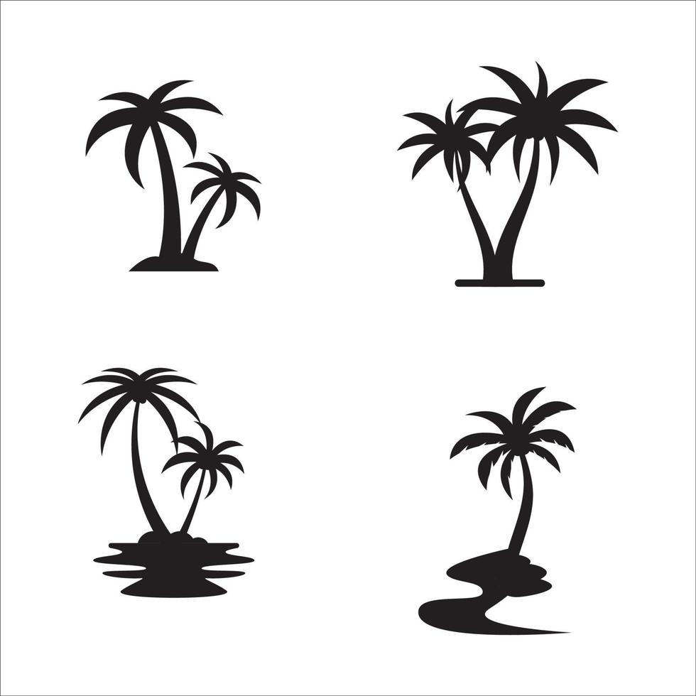 Palm tree summer logo template vector