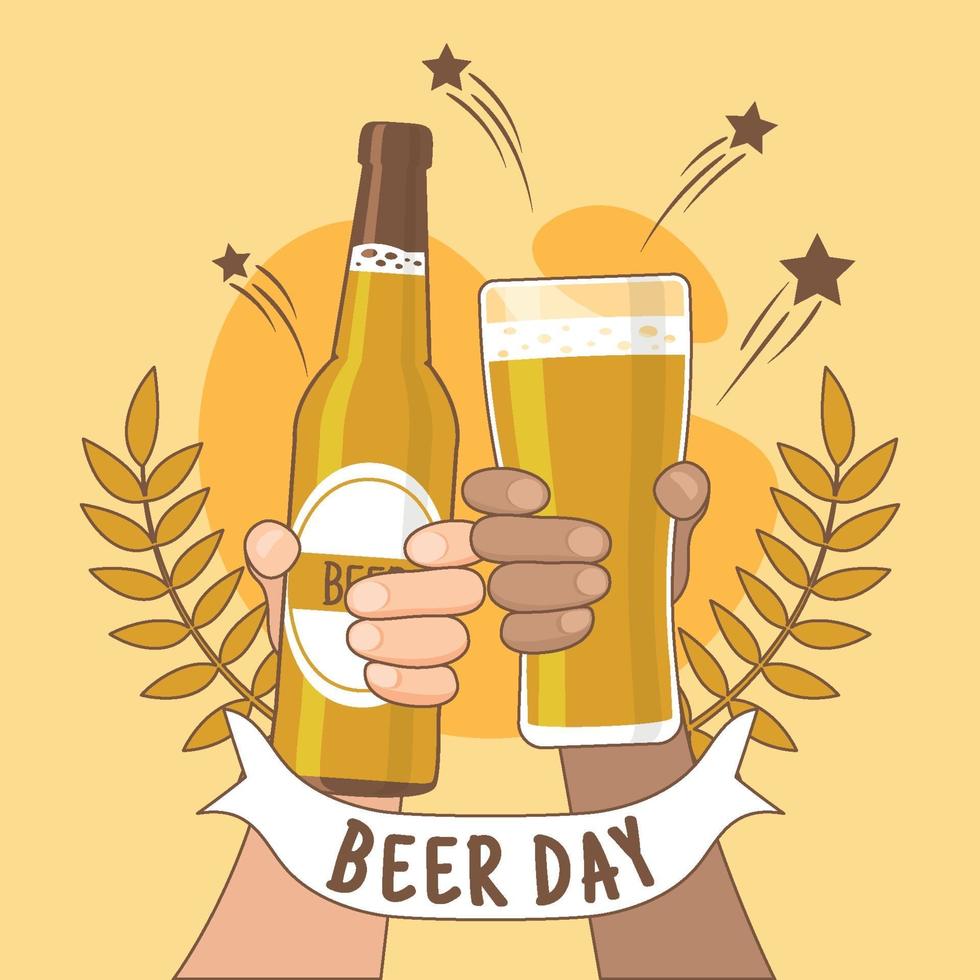 plantilla de fondo del día internacional de la cerveza vector